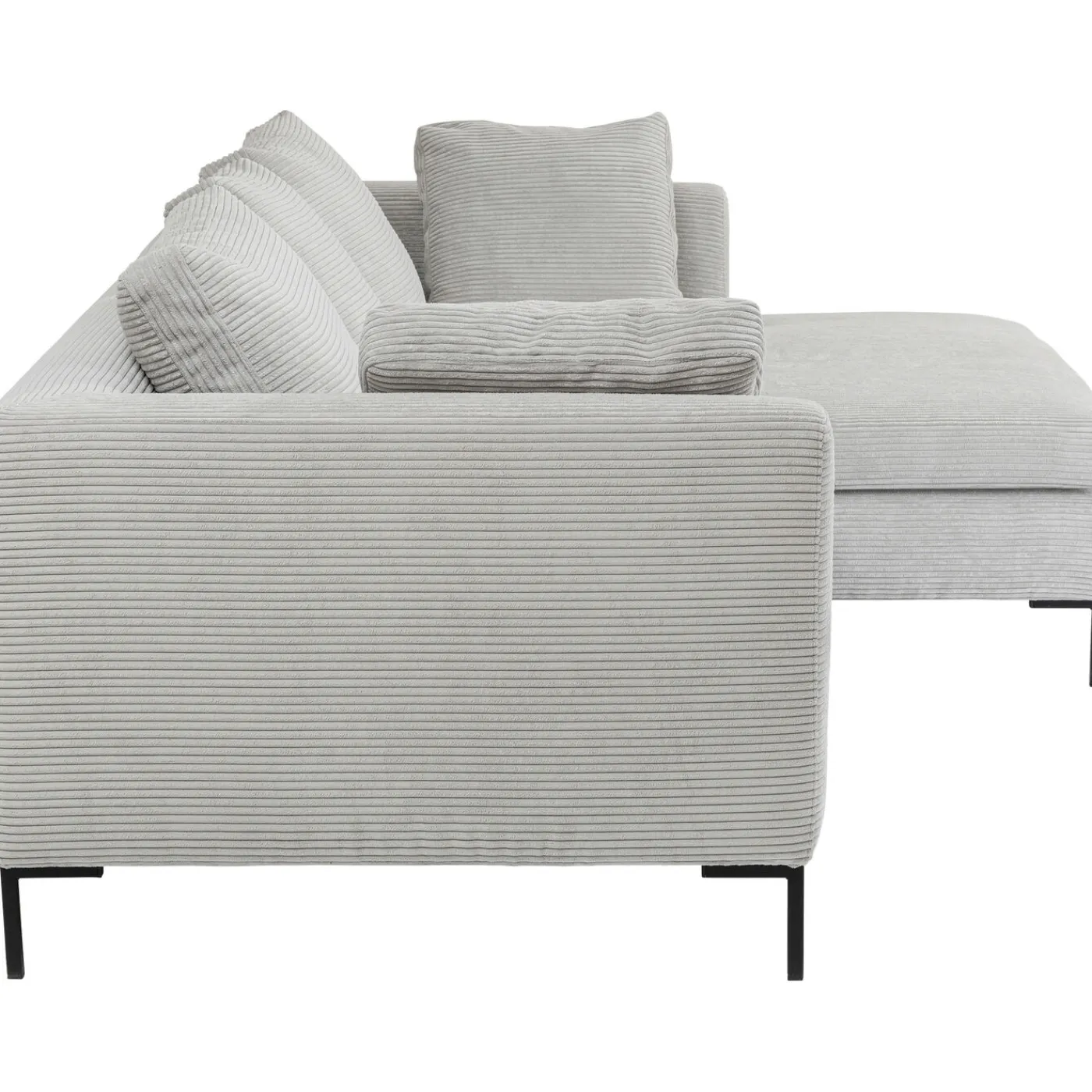 KARE Design Canapés D Angle Gianni Cord Gris Droite