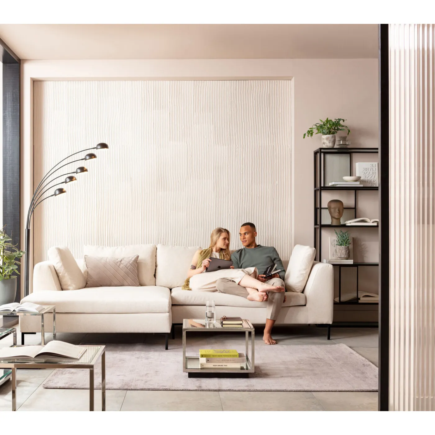 KARE Design Canapés D Angle Gianni Creme Gauche