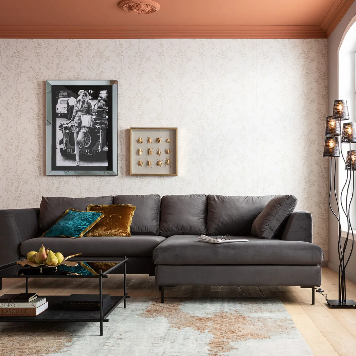 KARE Design Canapés D Angle Gianni Droite Gris-Noir