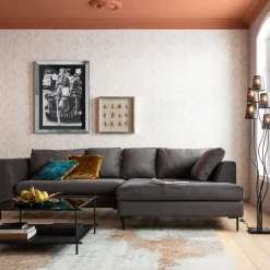 KARE Design Canapés D Angle Gianni Droite Gris-Noir