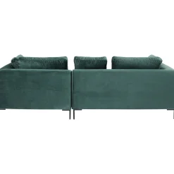 KARE Design Canapés D Angle Gianni Pm Velours Vert Fonce Droite