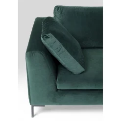 KARE Design Canapés D Angle Gianni Pm Velours Vert Fonce Droite