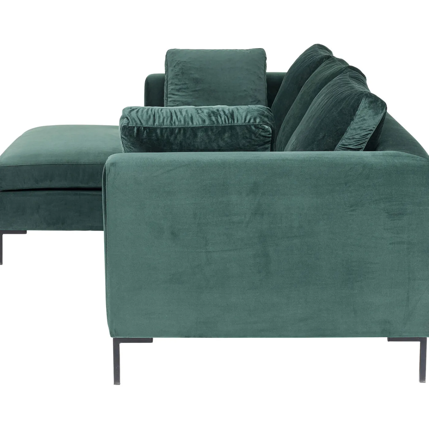 KARE Design Canapés D Angle Gianni Pm Velours Vert Fonce Gauche