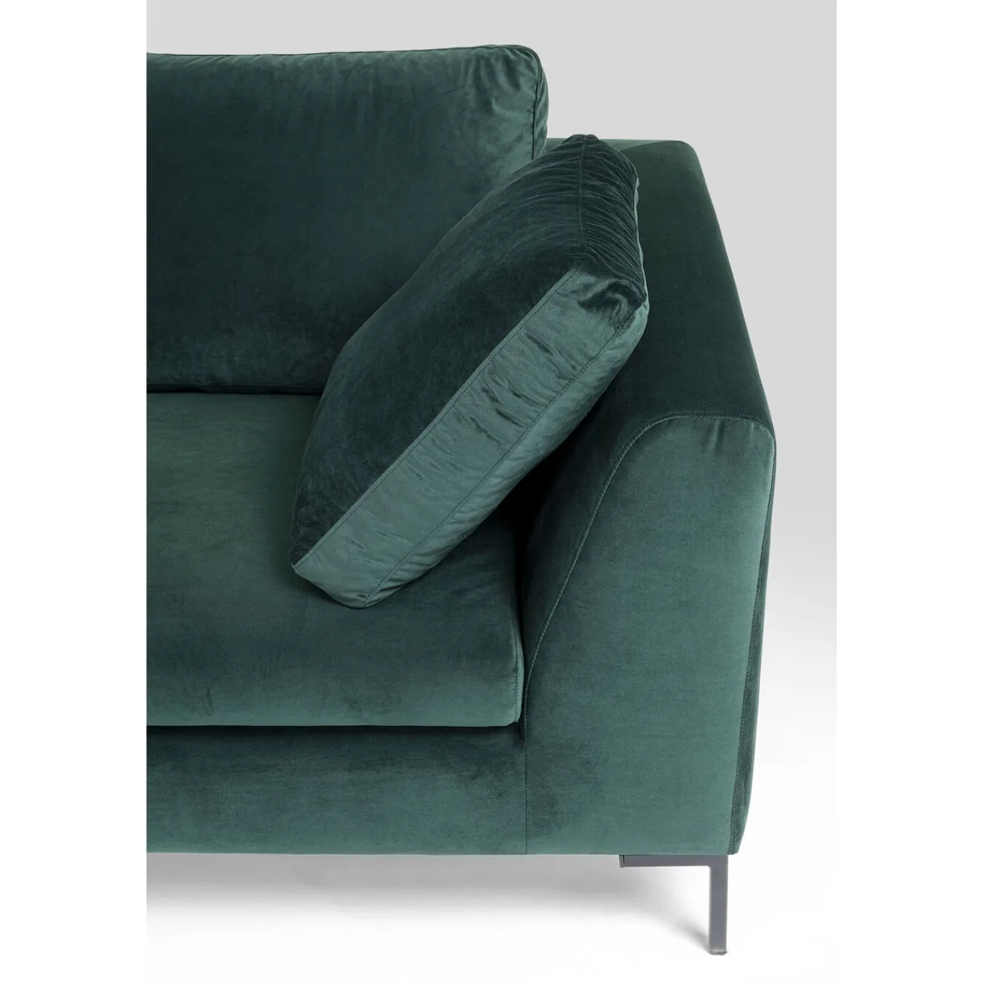 KARE Design Canapés D Angle Gianni Pm Velours Vert Fonce Gauche