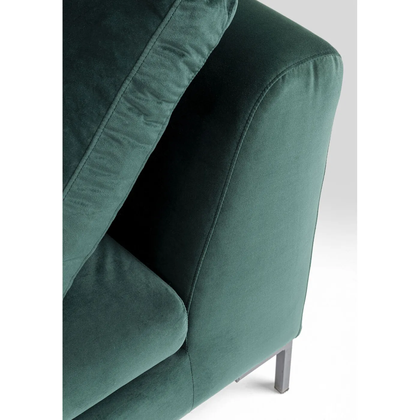 KARE Design Canapés D Angle Gianni Pm Velours Vert Fonce Gauche