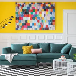 KARE Design Canapés D Angle Gianni Velours Vert Droite Noir