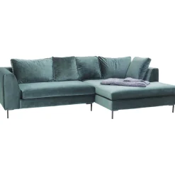 KARE Design Canapés D Angle Gianni Velours Vert Droite Noir