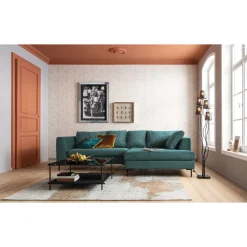 KARE Design Canapés D Angle Gianni Velours Vert Gauche Noir