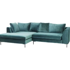 KARE Design Canapés D Angle Gianni Velours Vert Gauche Noir