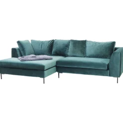 KARE Design Canapés D Angle Gianni Velours Vert Gauche Noir