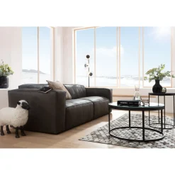 KARE Design Canapés Henry 3-Places Cuir Gris