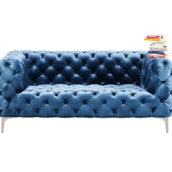 KARE Design Canapés Look 2-Places Velours Bleu
