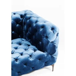 KARE Design Canapés Look 2-Places Velours Bleu