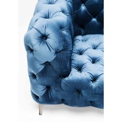 KARE Design Canapés Look 2-Places Velours Bleu