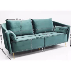 KARE Design Canapés Vegas Forever 3-Places Petrole