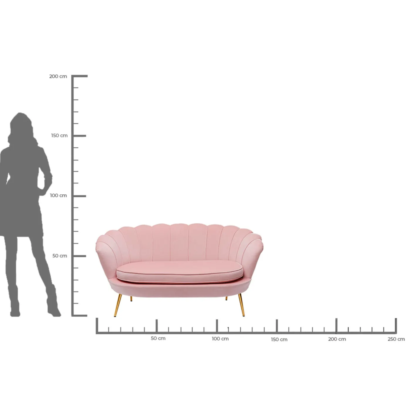 KARE Design Canapés Water Lily 2 Pl. Gold Rose