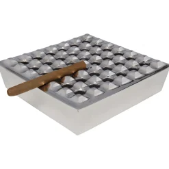 KARE Design Cendrier Soho Carre Argente 25X25Cm