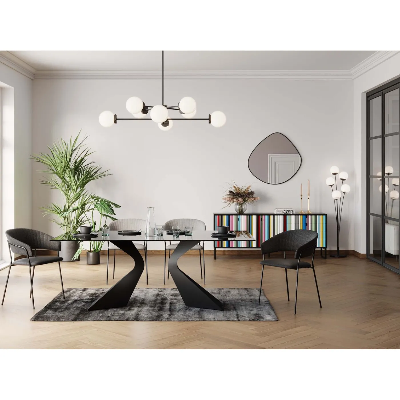 KARE Design Chaise A. Acc. Belle Anthracite (2/Set)