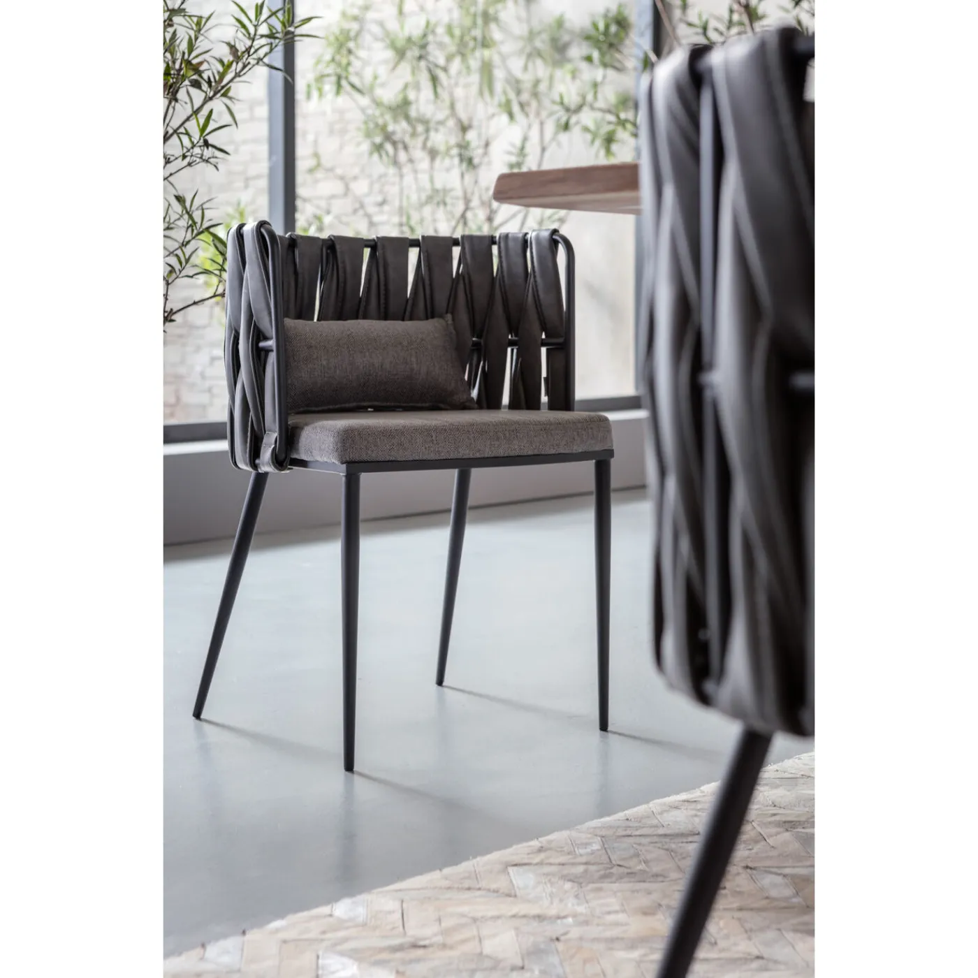 KARE Design Chaise A. Acc. Cheerio Gris Av. Coussin