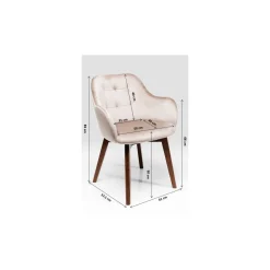 KARE Design Chaise A. Acc. Dark Lady Velours Gris