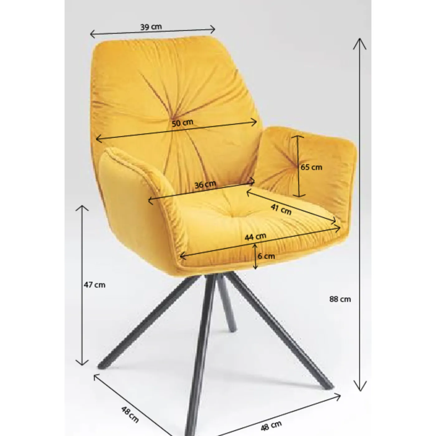 KARE Design Chaise A. Acc. Mila.Jaune