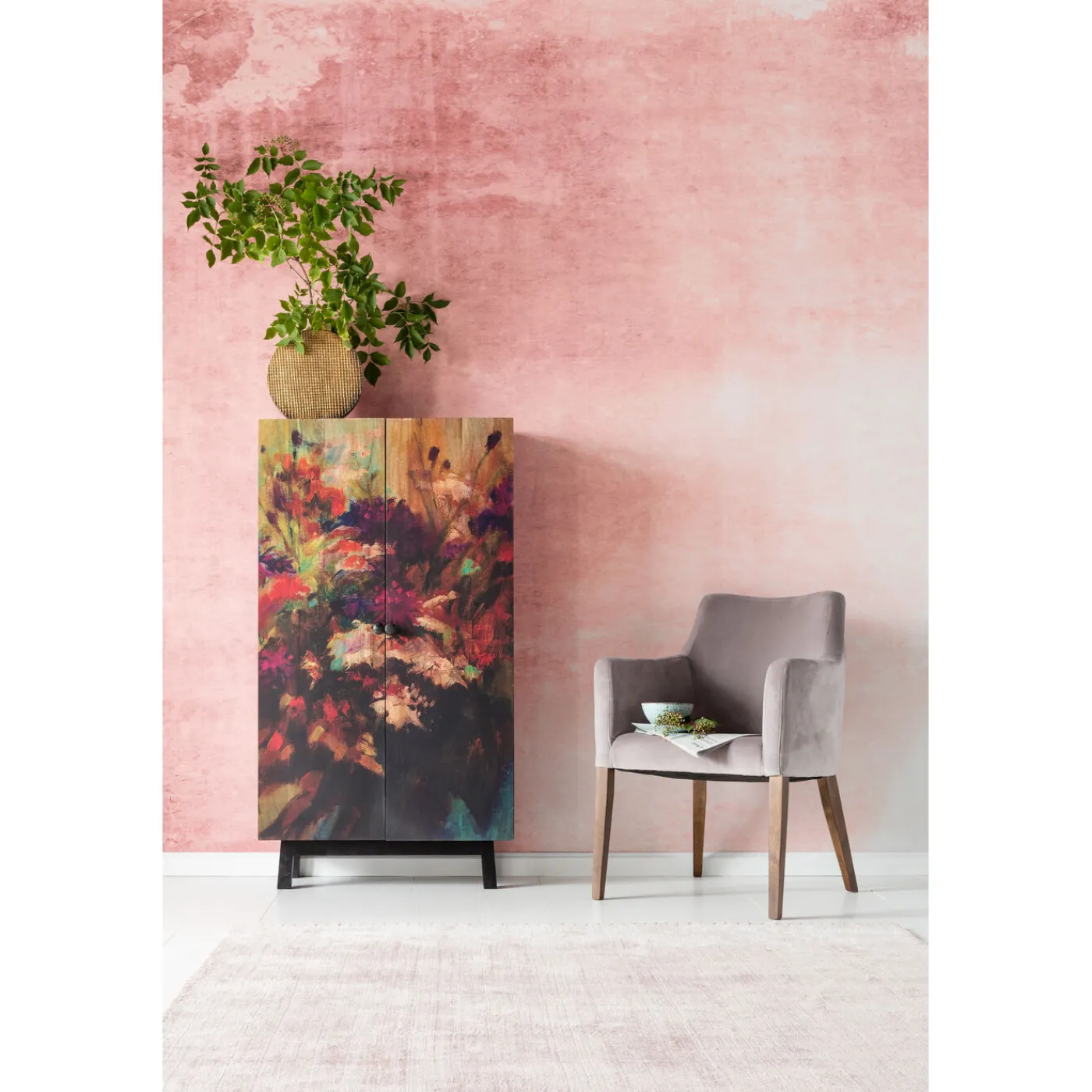 KARE Design Chaise A. Acc. Mode Velours Gris