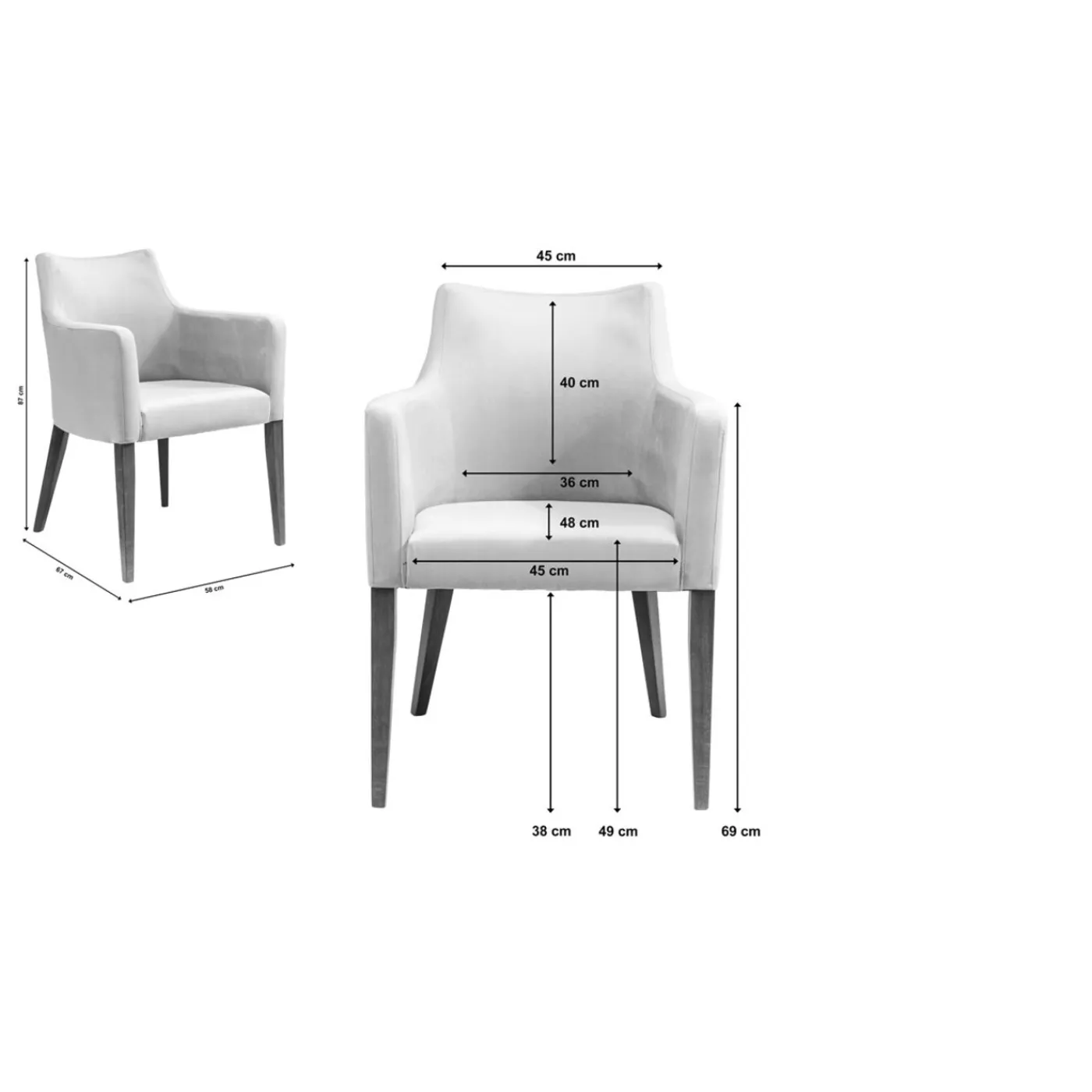 KARE Design Chaise A. Acc. Mode Velours Gris