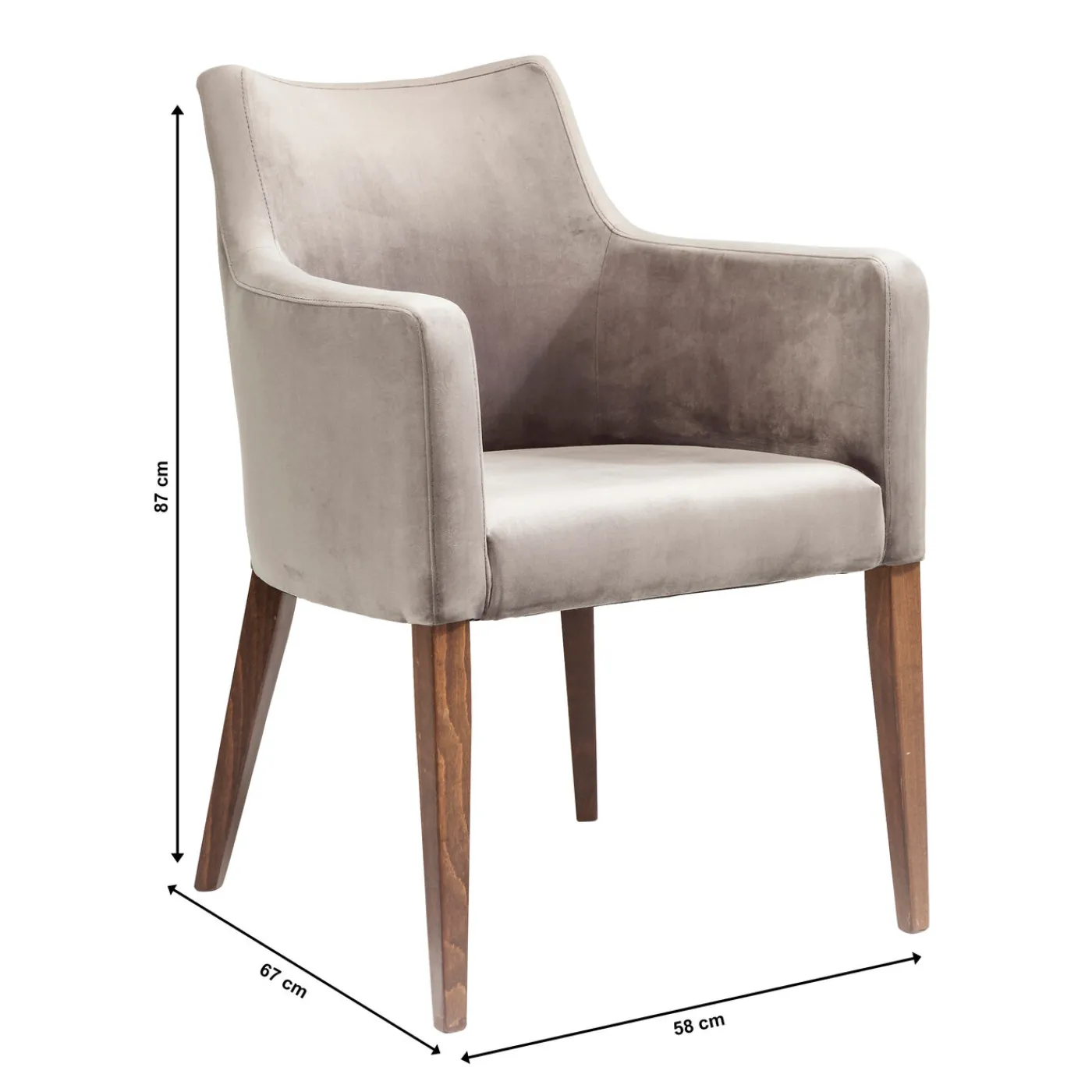 KARE Design Chaise A. Acc. Mode Velours Gris