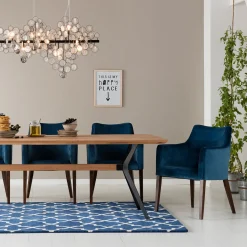 KARE Design Chaise A. Acc. Mode Velours Petrole