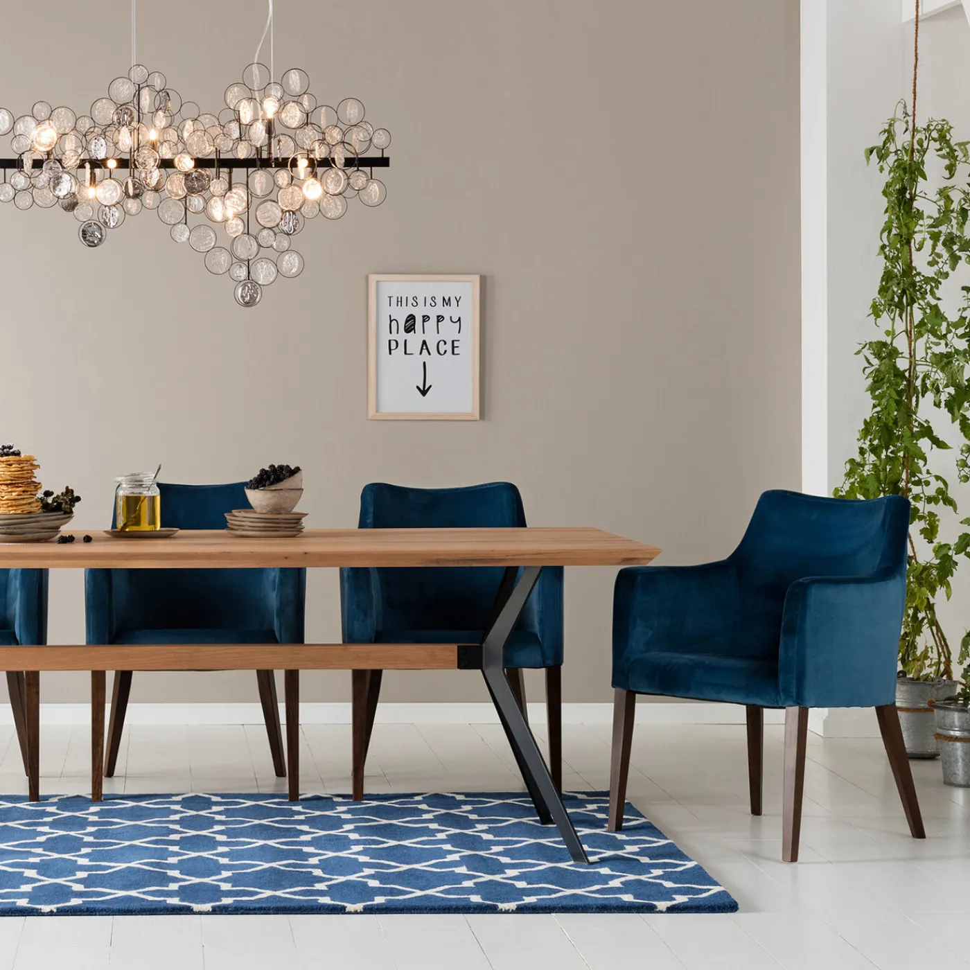 KARE Design Chaise A. Acc. Mode Velours Petrole