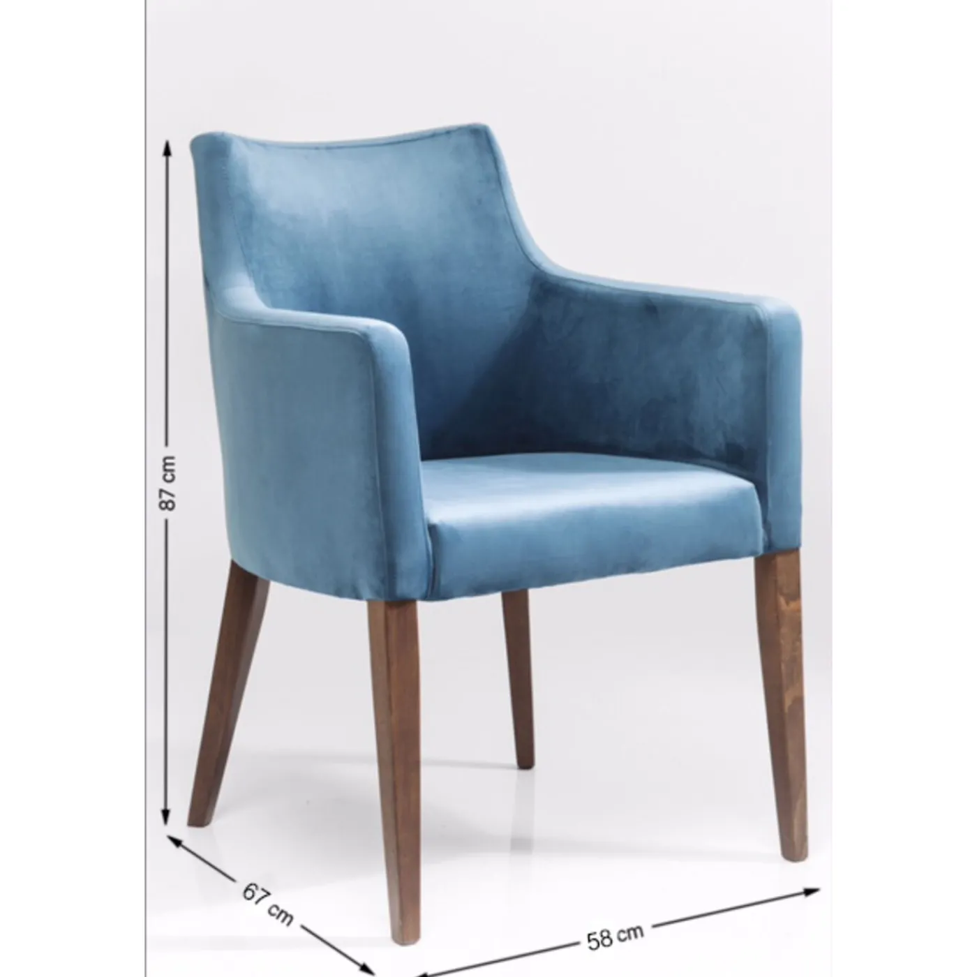 KARE Design Chaise A. Acc. Mode Velours Petrole