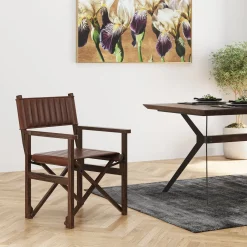 KARE Design Chaise A. Acc. Twist Cuir Marron