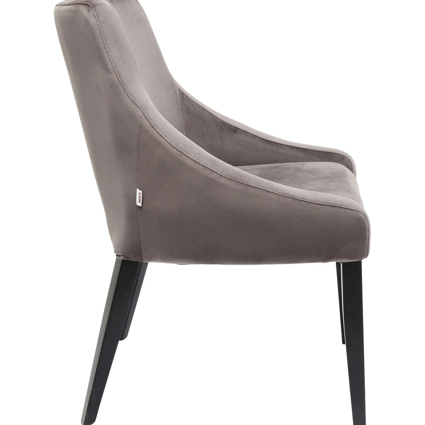 KARE Design Chaise Black Mode Velours Gris