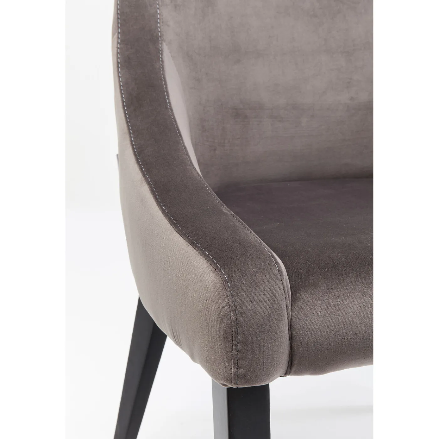 KARE Design Chaise Black Mode Velours Gris