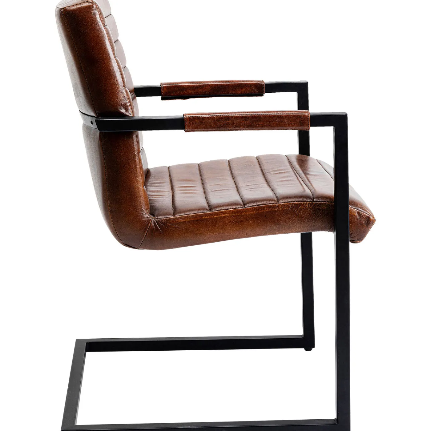 KARE Design Chaise Cantilever Lola Cuir Marron