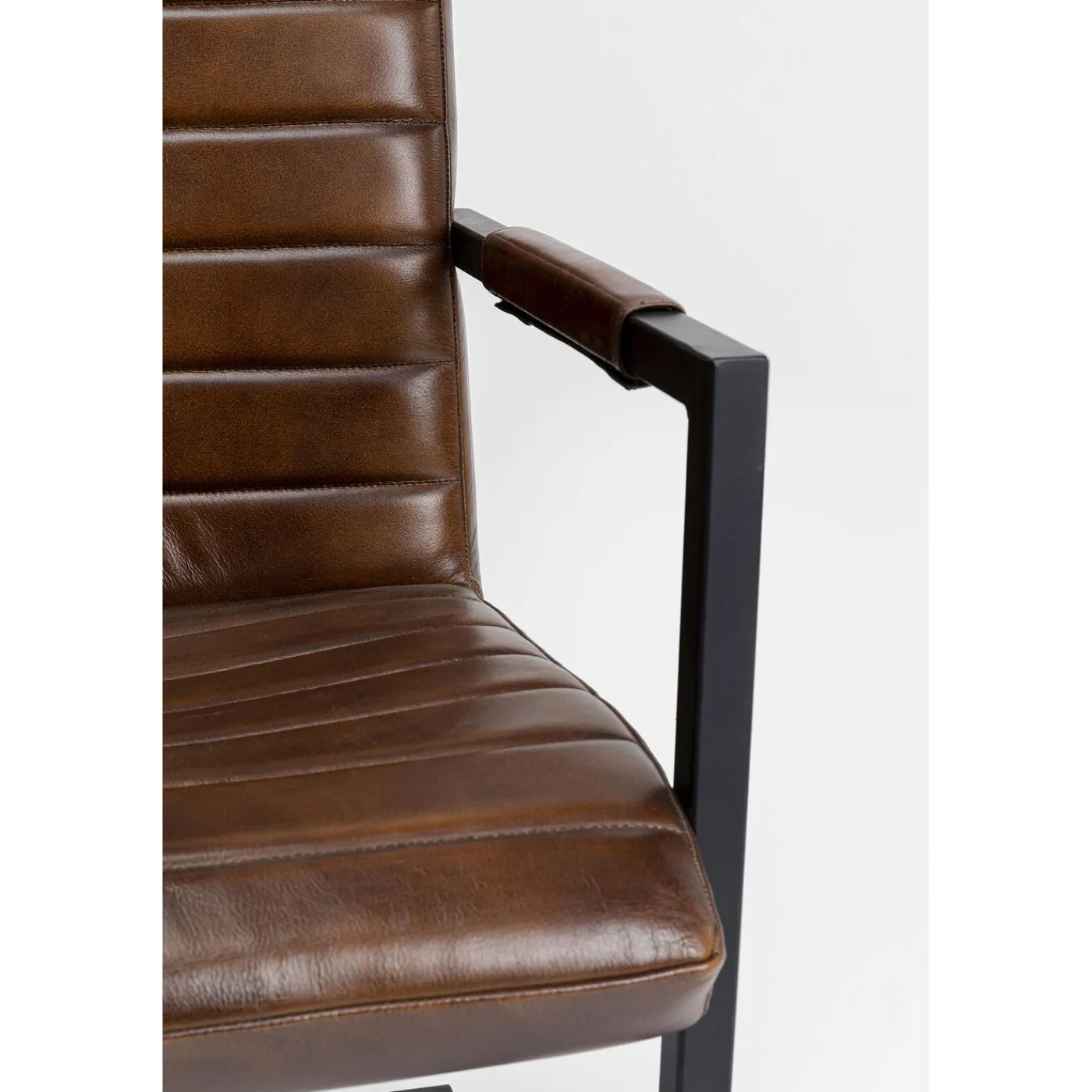 KARE Design Chaise Cantilever Lola Cuir Marron