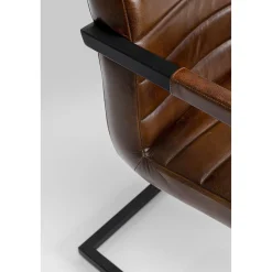 KARE Design Chaise Cantilever Lola Cuir Marron