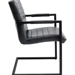 KARE Design Chaise Cantilever Lola Cuir Gris