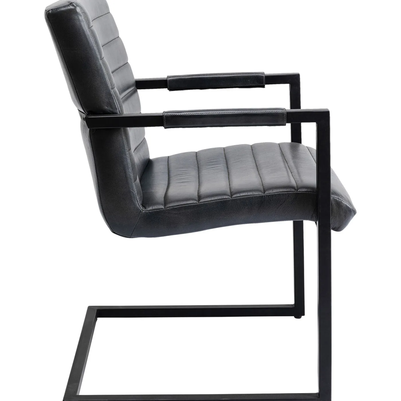 KARE Design Chaise Cantilever Lola Cuir Gris