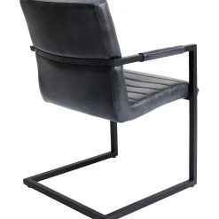 KARE Design Chaise Cantilever Lola Cuir Gris