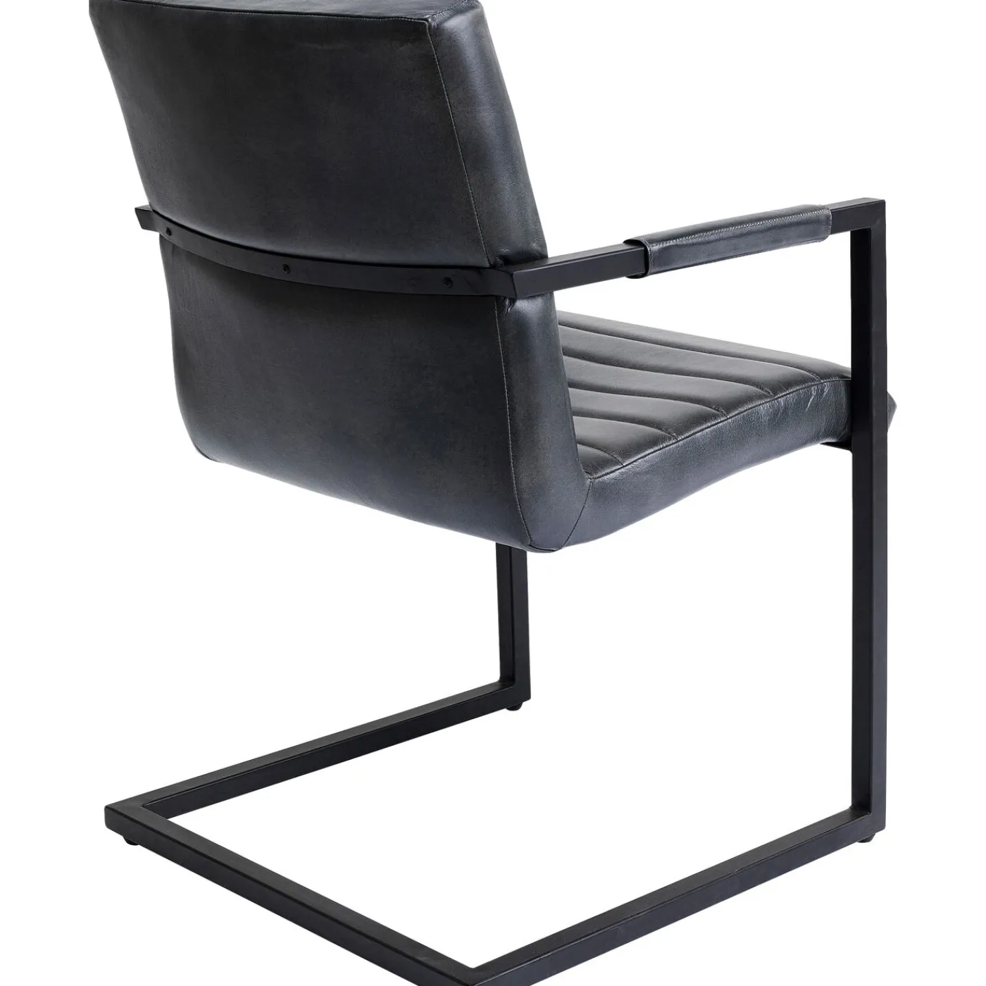 KARE Design Chaise Cantilever Lola Cuir Gris