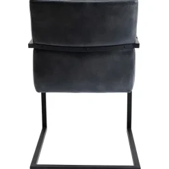 KARE Design Chaise Cantilever Lola Cuir Gris