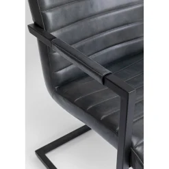 KARE Design Chaise Cantilever Lola Cuir Gris