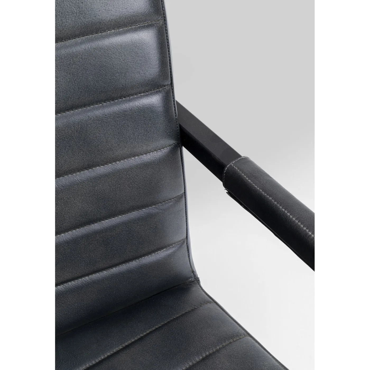 KARE Design Chaise Cantilever Lola Cuir Gris