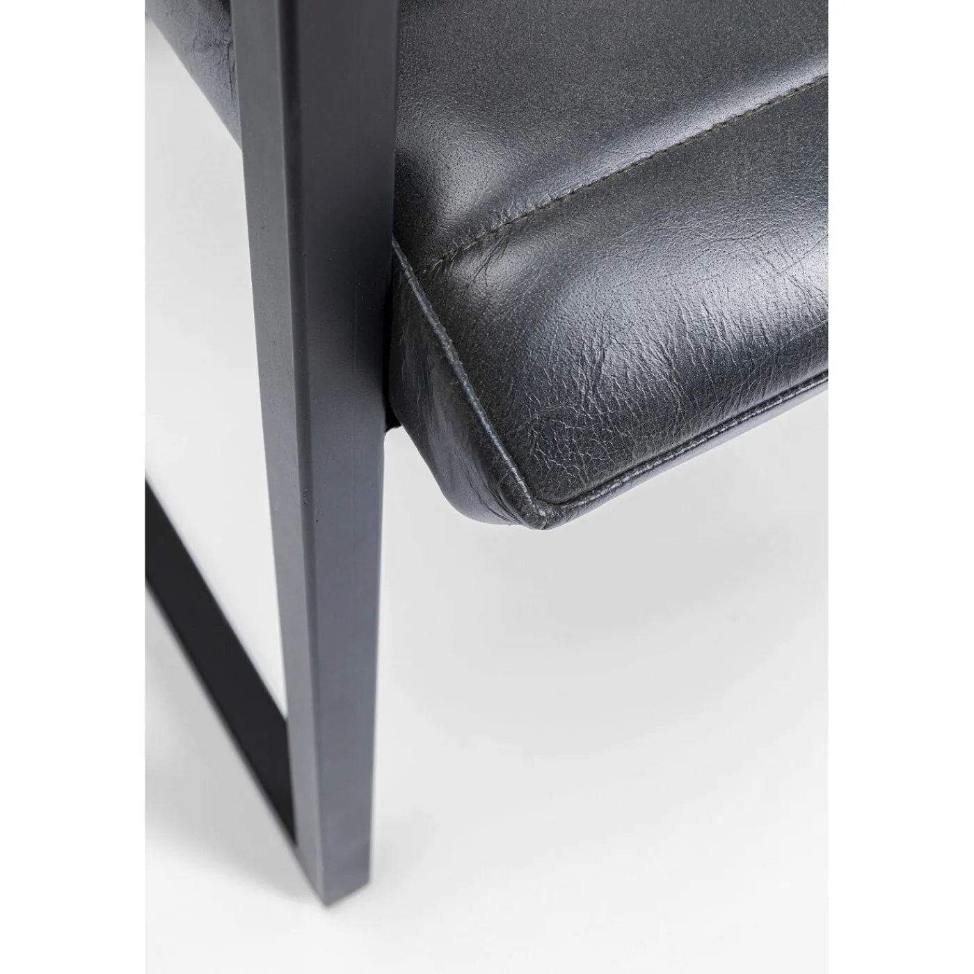 KARE Design Chaise Cantilever Lola Cuir Gris