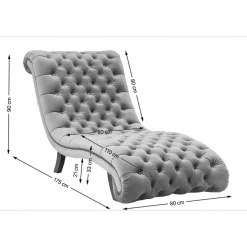 KARE Design Chaise Longue Desire Velours Argente