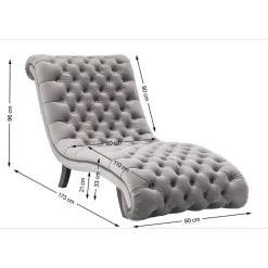 KARE Design Chaise Longue Desire Velours Argente