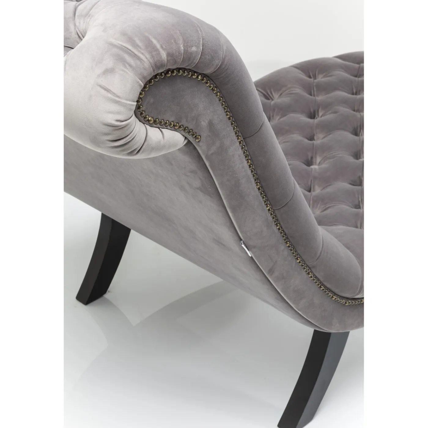 KARE Design Chaise Longue Desire Velours Argente