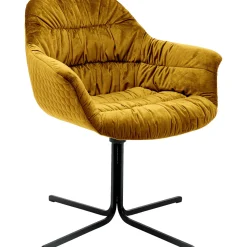 KARE Design Chaise Pivotante Colmar Jaune