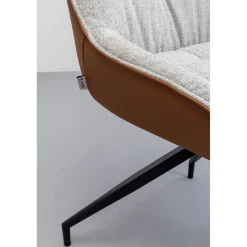KARE Design Chaise Pivotante Loris Gris Marron